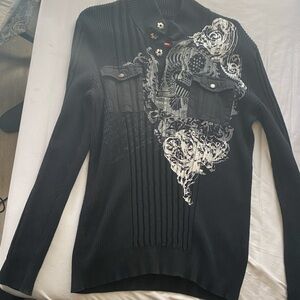 Y2K Graphic Button-up Longsleeve